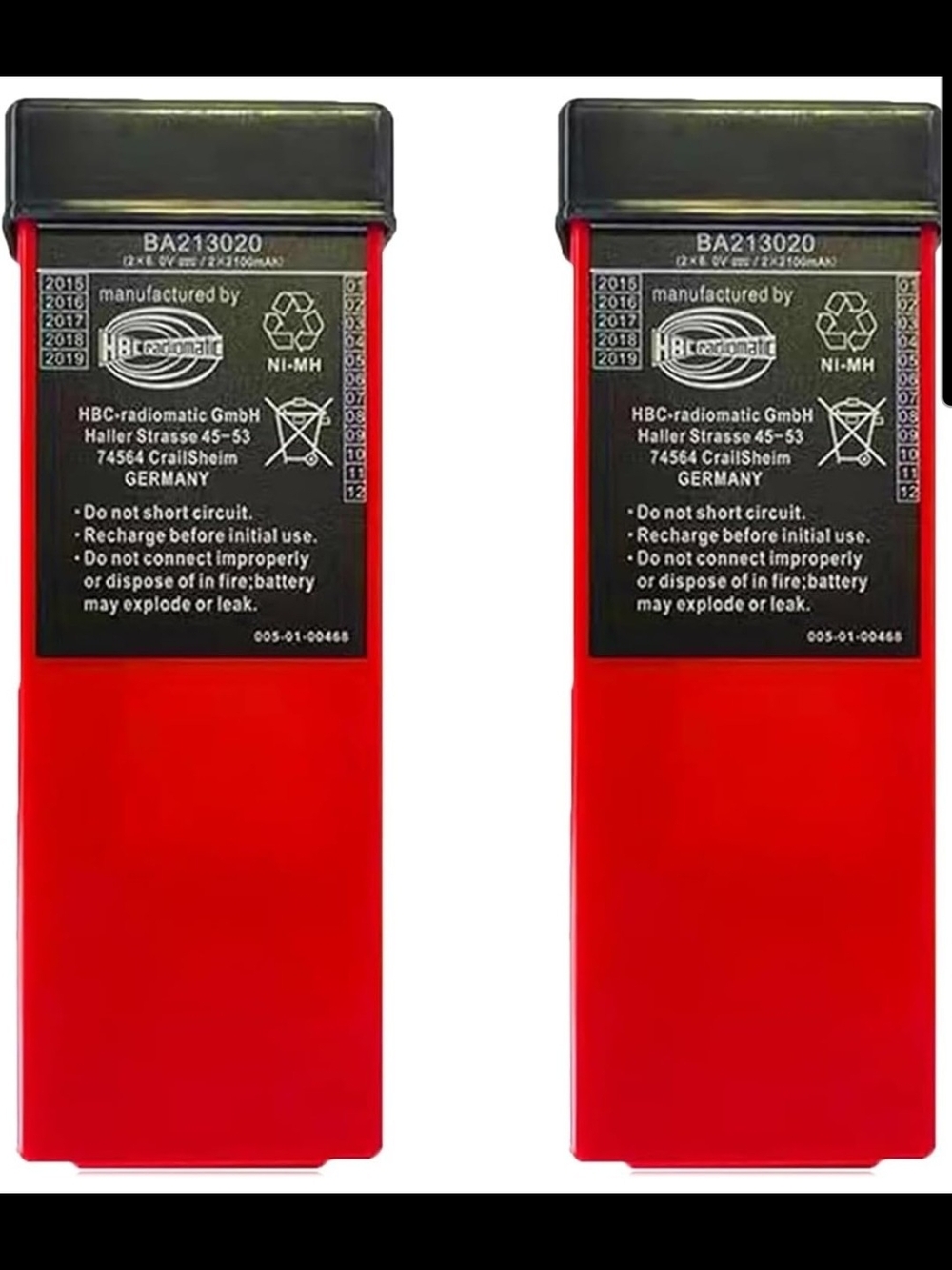HBC Radiomatic BA213020 2 Pack 6V 2100mAh NiMH Rechargeable Crane Remote Battery